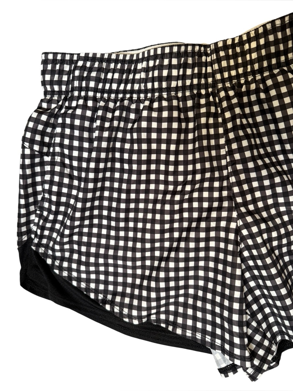 Athletic Works Medium Black & White Gingham Athletic Shorts - Picture 2 of 5